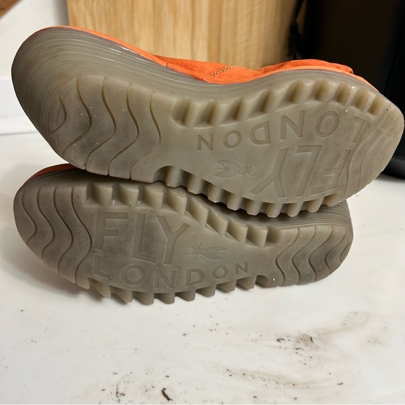 Fly London Orange Wedge Shoes with Unique Design - Picture 8 of 10